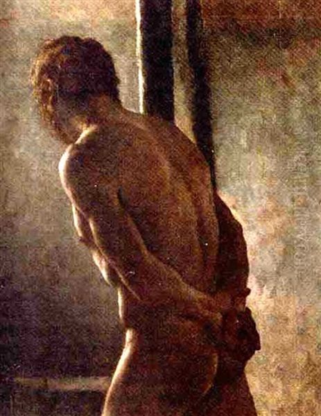 Homme Vu De Dos Oil Painting by Jacques-Louis David