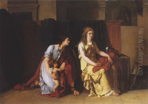 Les Amours De Paris Et Helene Oil Painting by Jacques-Louis David