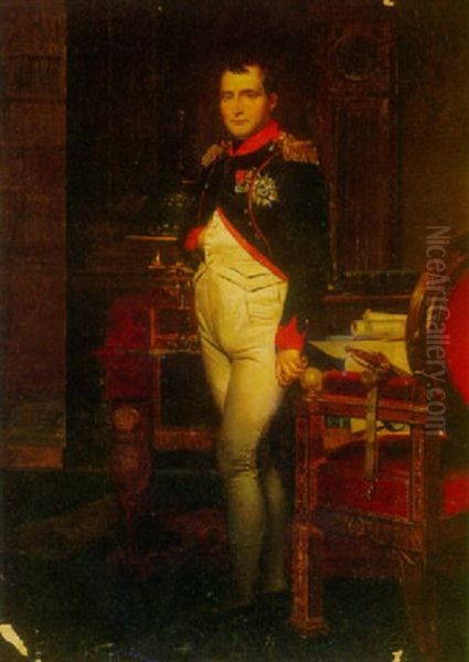 The Emperor Napoleon In His Study And The Tuileries Oil Painting by Jacques-Louis David