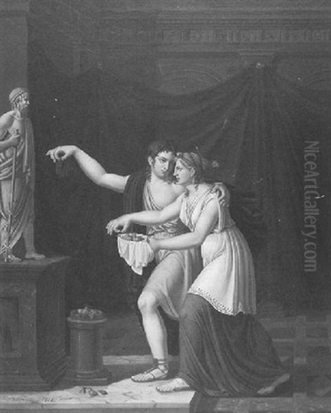 Offering To The Gods Oil Painting by Jacques-Louis David