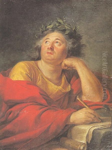 L'inspiration Du Poete Ou Du Philosophe Oil Painting by Jacques-Louis David