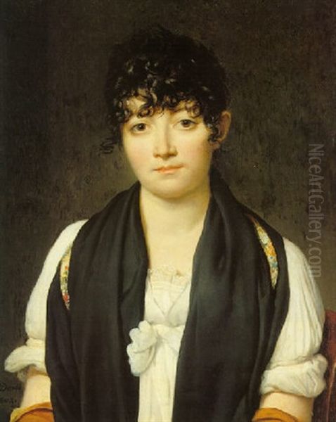 Portrait Of Suzanne Le Peletier De Saint-fargeau Oil Painting by Jacques-Louis David