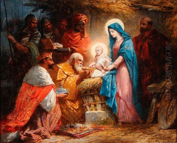 The Adoration Of The Magi Oil Painting by Jules David