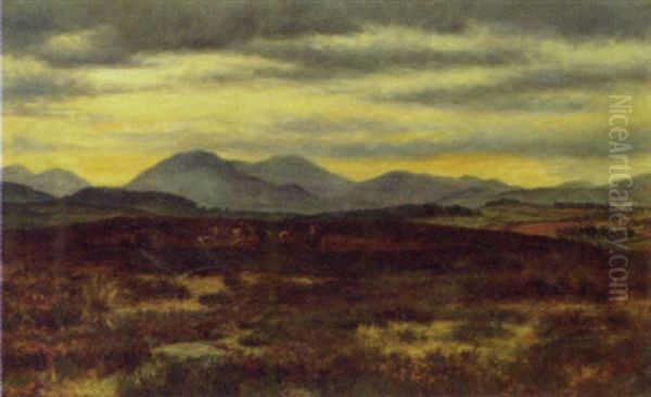 On The Moor Above Kilmalcolm Oil Painting by Alexander Davidson