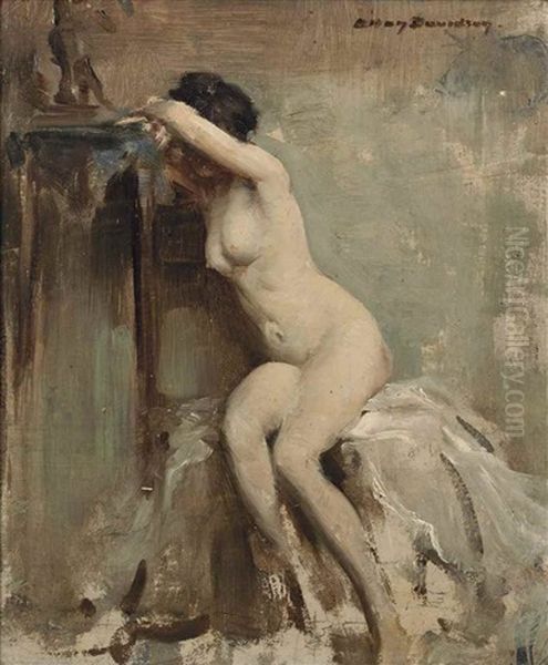 Seated Nude Oil Painting by Allan Douglas Davidson