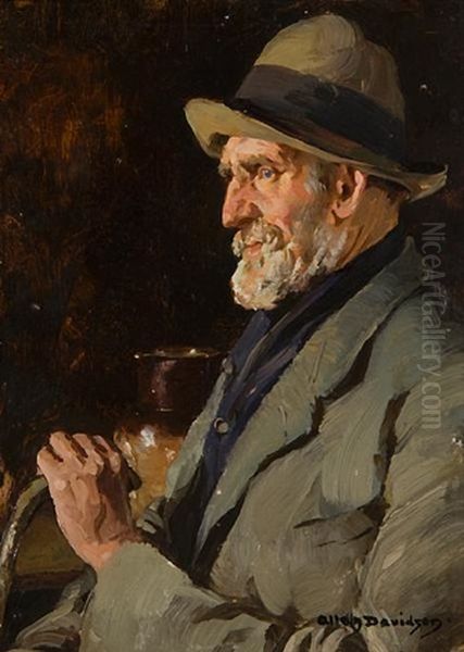 Fisherman (+ Another; Pair) Oil Painting by Allan Douglas Davidson