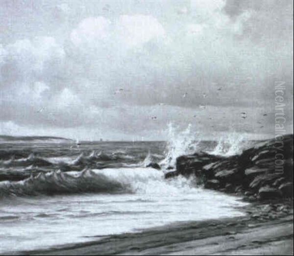 Breaking Waves Oil Painting by Charles Grant Davidson