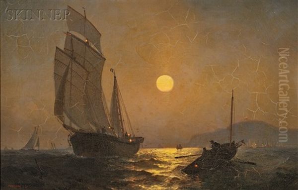 Moonlight, Cape La Heve, France Oil Painting by Julian O. Davidson