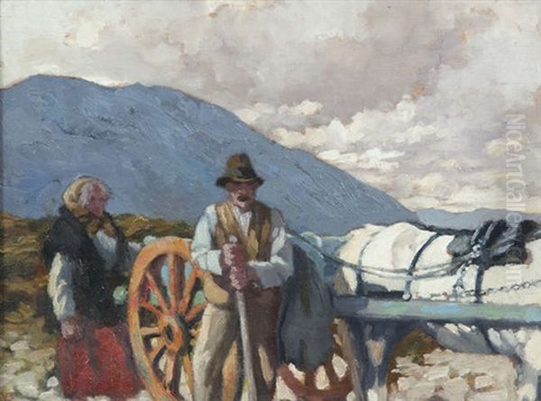 The Turf Cart Oil Painting by Lilian Lucy Davidson