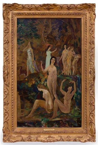 Balance Of The Golden Scale Oil Painting by Arthur B. Davies