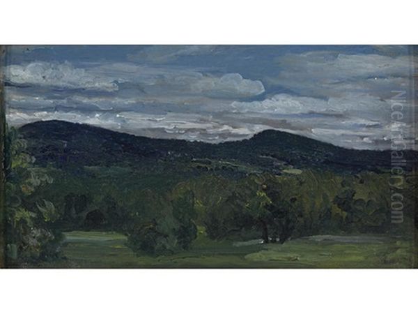 Two Rockland County Landscapes Oil Painting by Arthur B. Davies