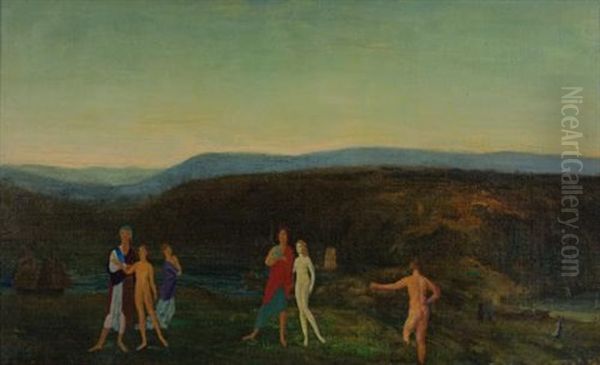 Midsummer Evening Oil Painting by Arthur B. Davies