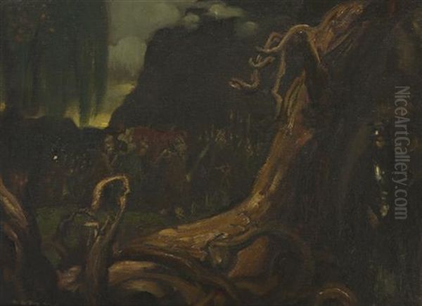 Wagnerian Scene Oil Painting by Arthur B. Davies