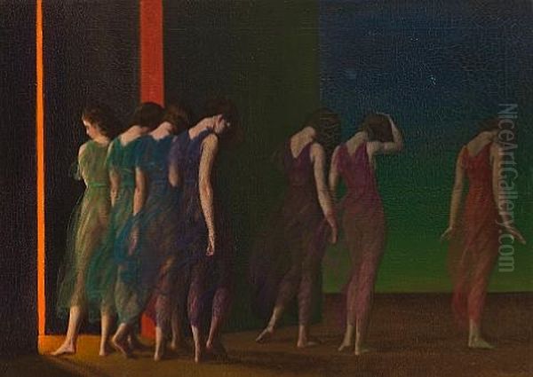 Isadora Duncan Dancers Oil Painting by Arthur B. Davies