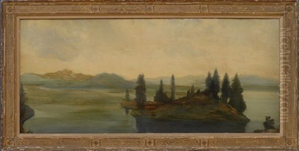 Lake And Island, Sierra Nevada Oil Painting by Arthur B. Davies