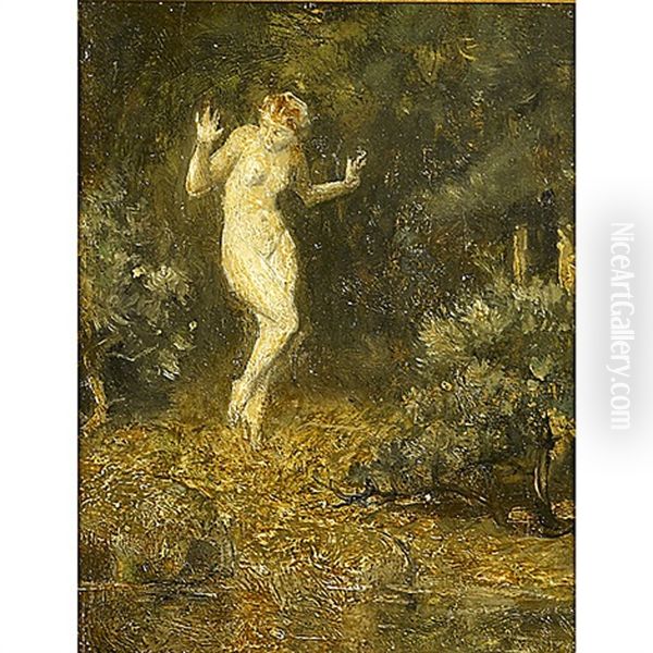 A Nymph In The Forest Oil Painting by Arthur B. Davies