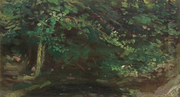 A Sylvan Landscape Oil Painting by Arthur B. Davies