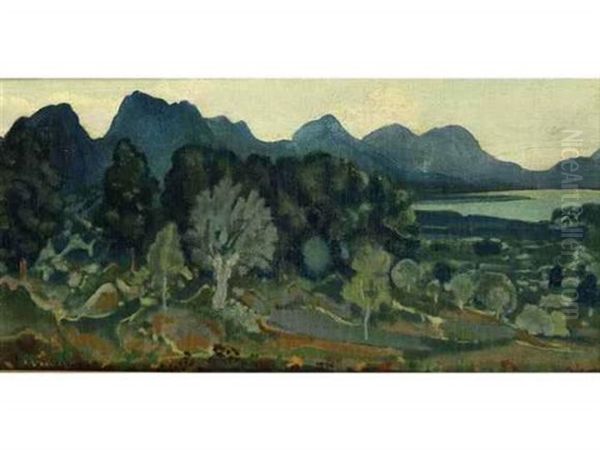 Paysage Oil Painting by Arthur B. Davies