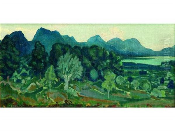 Paysage Oil Painting by Arthur B. Davies