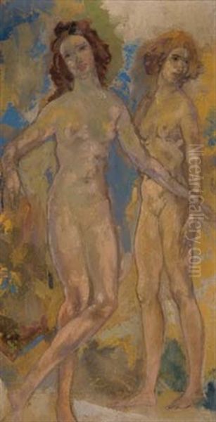 Two Nudes Oil Painting by Arthur B. Davies