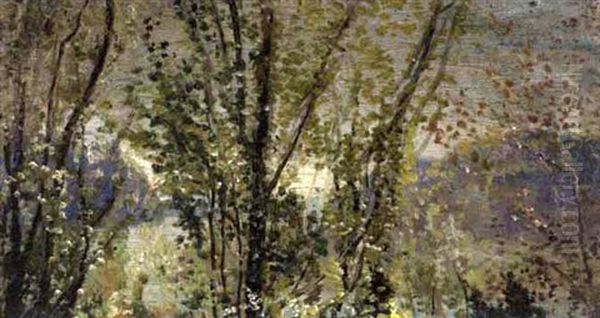 Spring, Rockland Lake Oil Painting by Arthur B. Davies