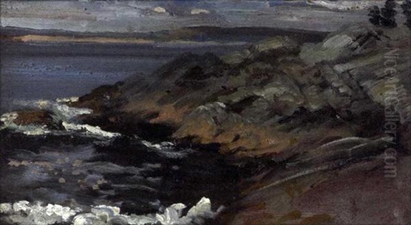 California Coast Oil Painting by Arthur B. Davies