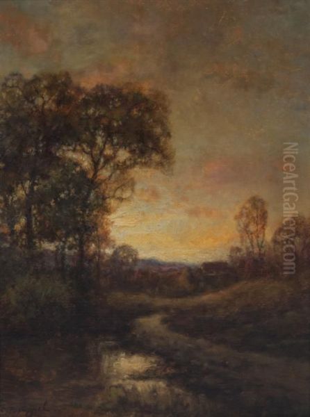 Sunset In Jersey Oil Painting by Charles P. Appel