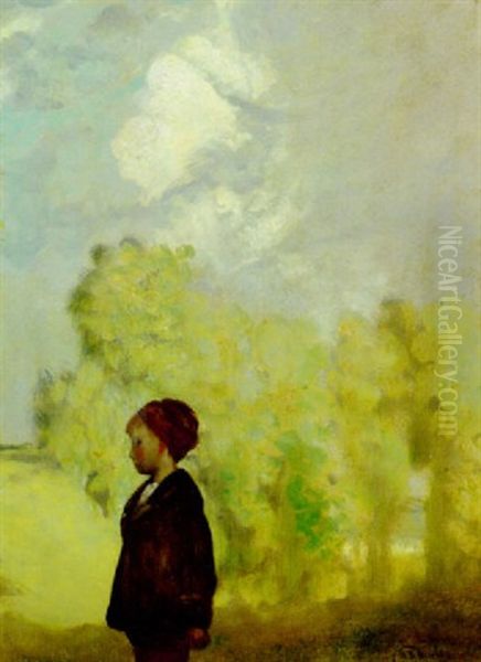 Little David - After The Rain Oil Painting by Arthur B. Davies