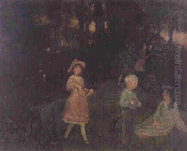 Loitering Children Oil Painting by Arthur B. Davies