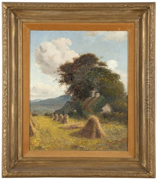 Farmhouse Under Trees Oil Painting by James Hey Davies