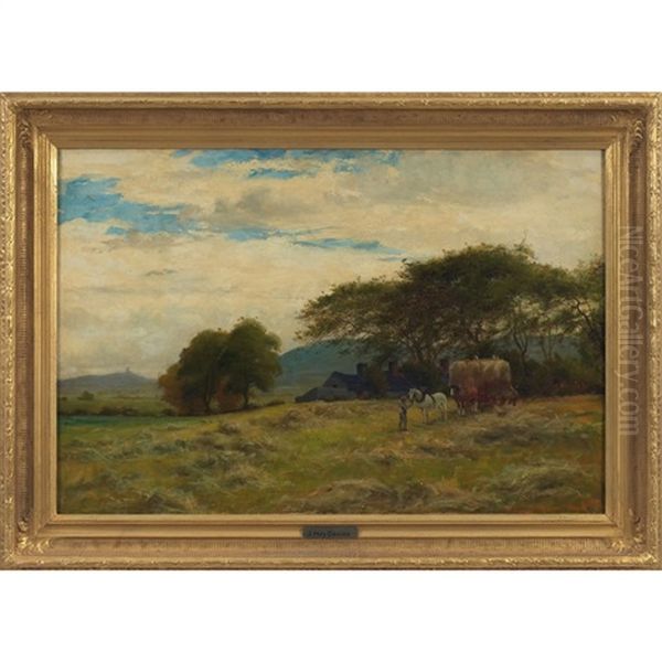 Gathering Hay Oil Painting by James Hey Davies