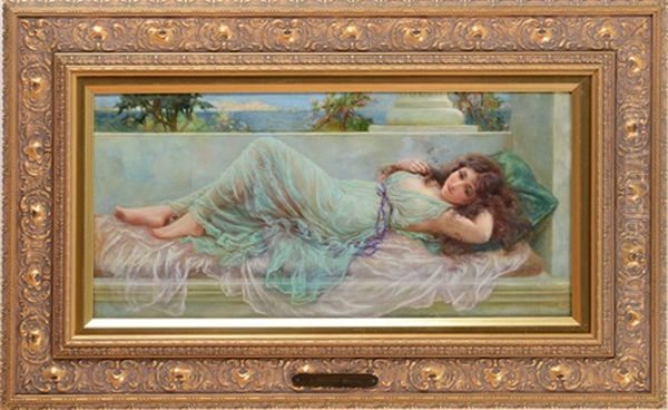 Reclining Nude Oil Painting by Norman Prescott Davies