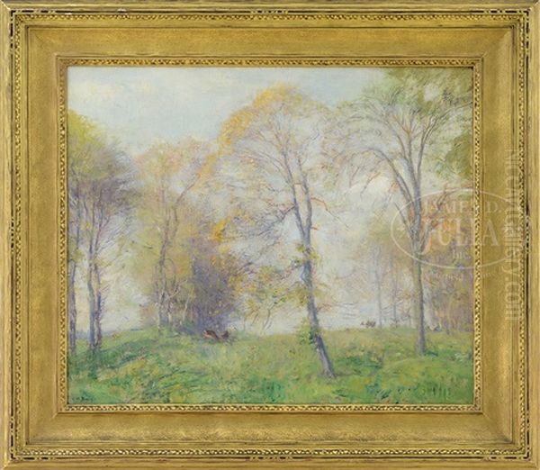 Spring Pastoral Oil Painting by Charles Harold Davis