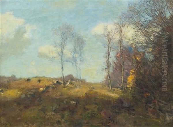 Autumn Hillside Oil Painting by Charles Harold Davis