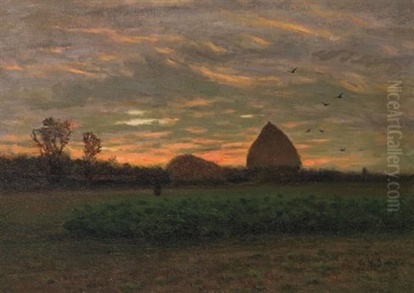 Farm At Sunrise Oil Painting by Charles Harold Davis