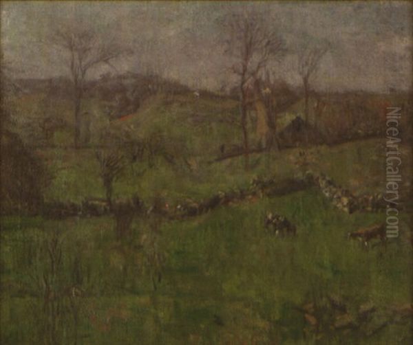 Spring Pastoral Oil Painting by Charles Harold Davis