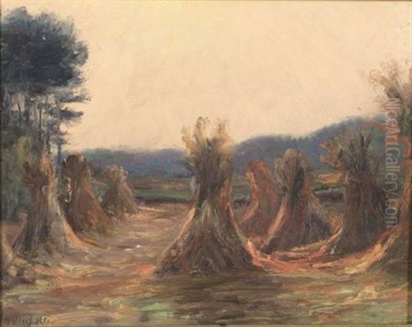 Haystacks Oil Painting by Charles Harold Davis