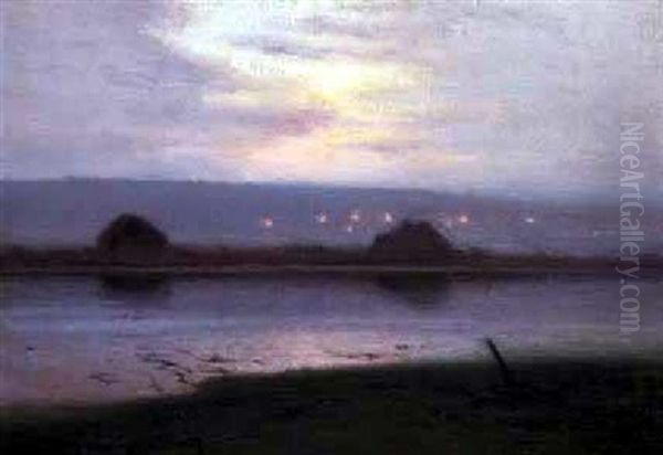 Mystic Harbor At Twilight Oil Painting by Charles Harold Davis