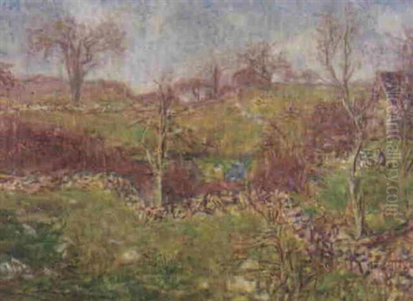 Spring Pastoral Oil Painting by Charles Harold Davis