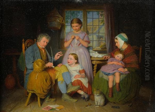 Telling A Tale Oil Painting by Edward Thompson Davis