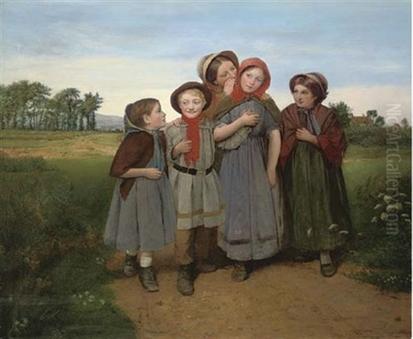 On The Way To School Oil Painting by Edward Thompson Davis