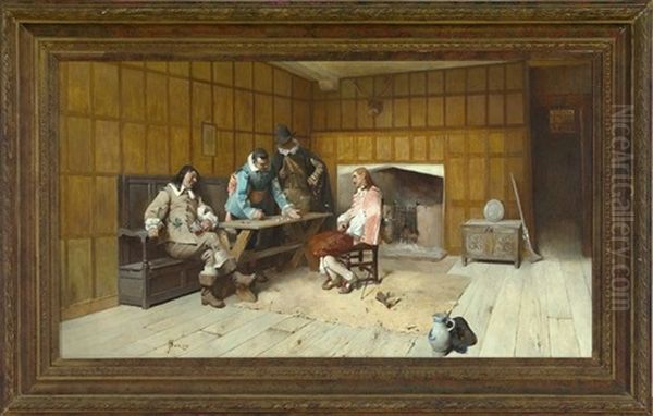 Game Of Dice Oil Painting by Frederick William Davis