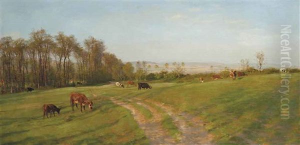 April Sunshine Oil Painting by Henry William Banks Davis