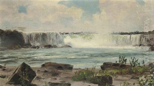 Niagra Falls Oil Painting by Henry William Banks Davis