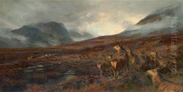 The Approach Of Bealloch-na-ba, Applecross Oil Painting by Henry William Banks Davis