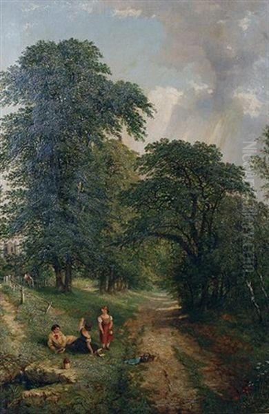 A Rest By The Spring Oil Painting by Henry William Banks Davis