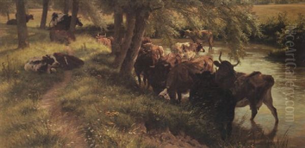 A Shady Spot On A Summer's Day Oil Painting by Henry William Banks Davis