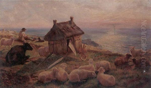 Country Scene Near Boulogne Sur Mer Oil Painting by Henry William Banks Davis