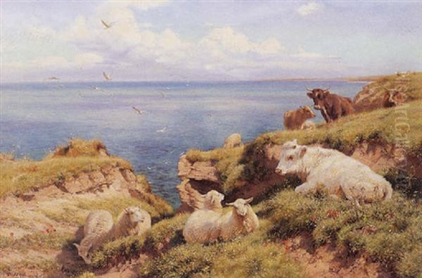 Morning In Brittany Oil Painting by Henry William Banks Davis