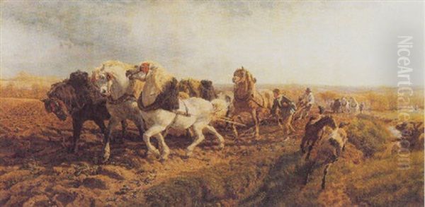 Spring Ploughing-artois Oil Painting by Henry William Banks Davis